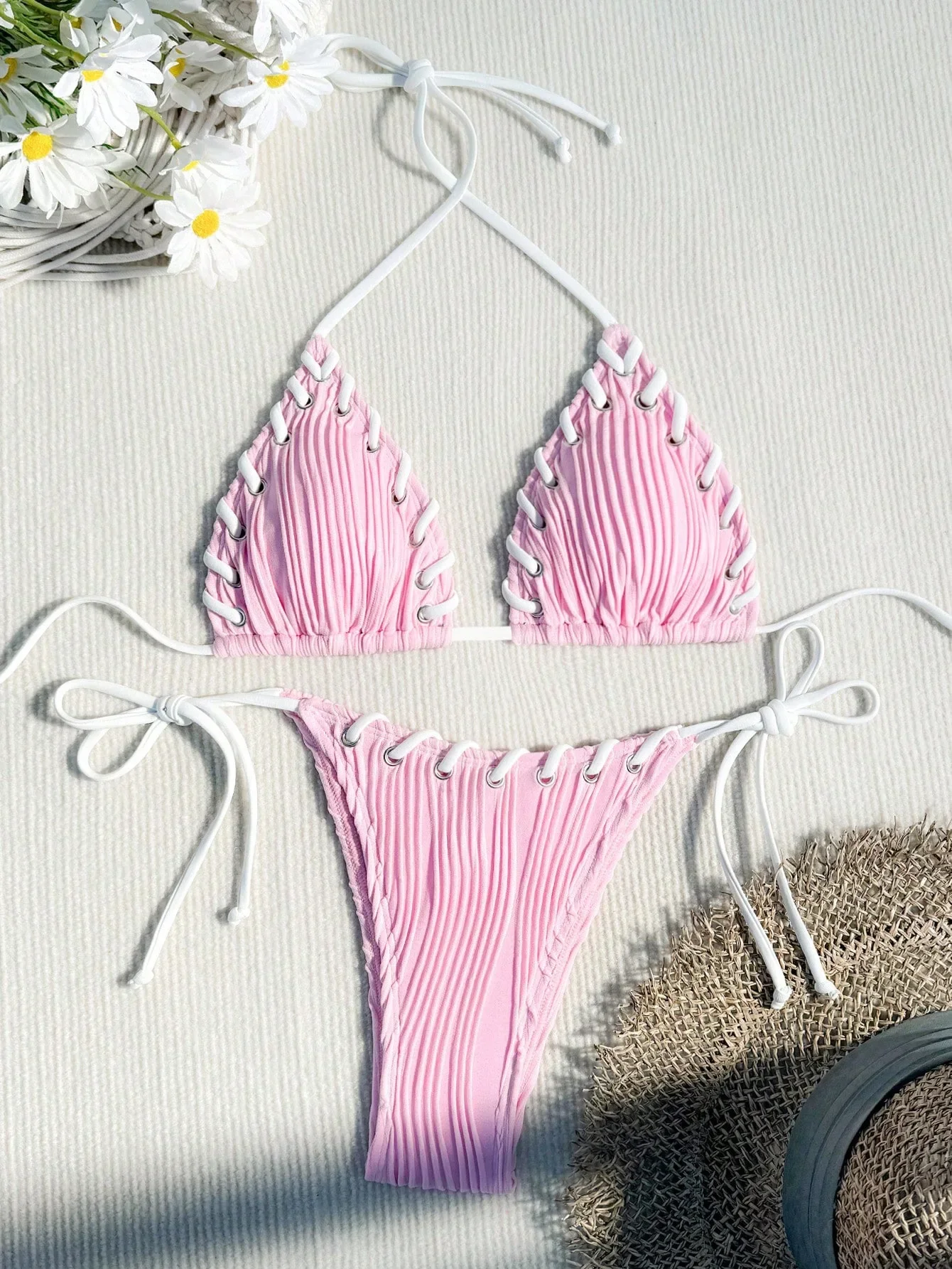 

Bikini Women 2025 New Sexy Swimsuit Beach Vacation Bathing Suit Sexy Bikini Set Highwaist M