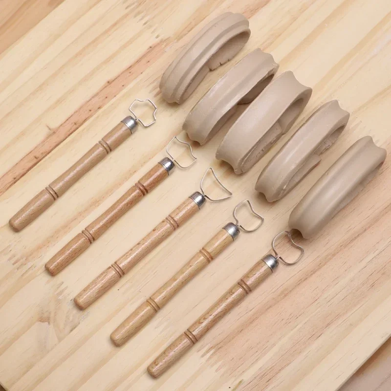 5 pcs/set hrnčířské ovládat tvarování nástroje čaj pohár voda sklo ovládat řezbářský škrabka DIY keramika hrnec tvarování crafting nástroje