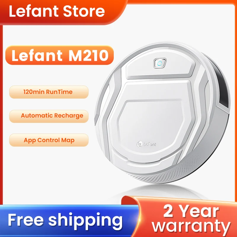 Lefant M210 Robot Vacuum Cleaner Robotic super Mini Low Noise App Google Alexa Control 4 Cleaning Modes for Pet Hair Hard Floor