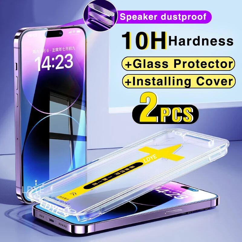 2PCS Accurate matching Full Cover Screen Protector For iPhone 15 14 13 12 11 Pro Max Plus XS XR Anti Spy Glass Fast installation