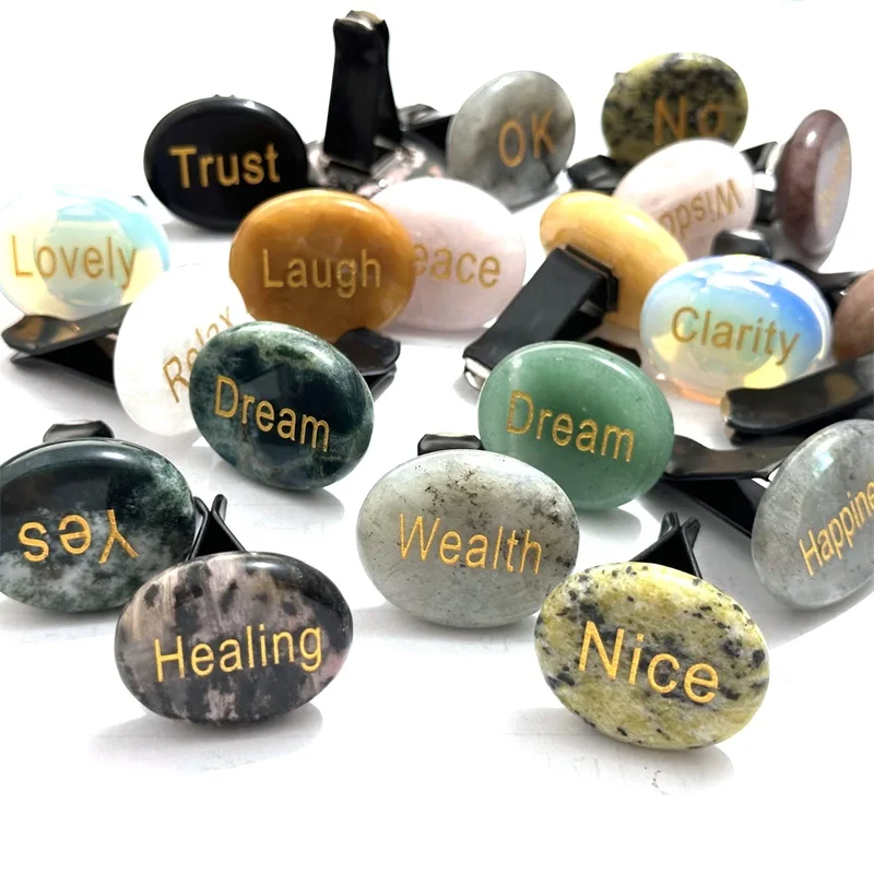 

10pc Inspirational Stones Car Air Outlet Clip Healing Lucky Wealth Love Dream Car Interior Jewelry Accessories Women Gift Decor