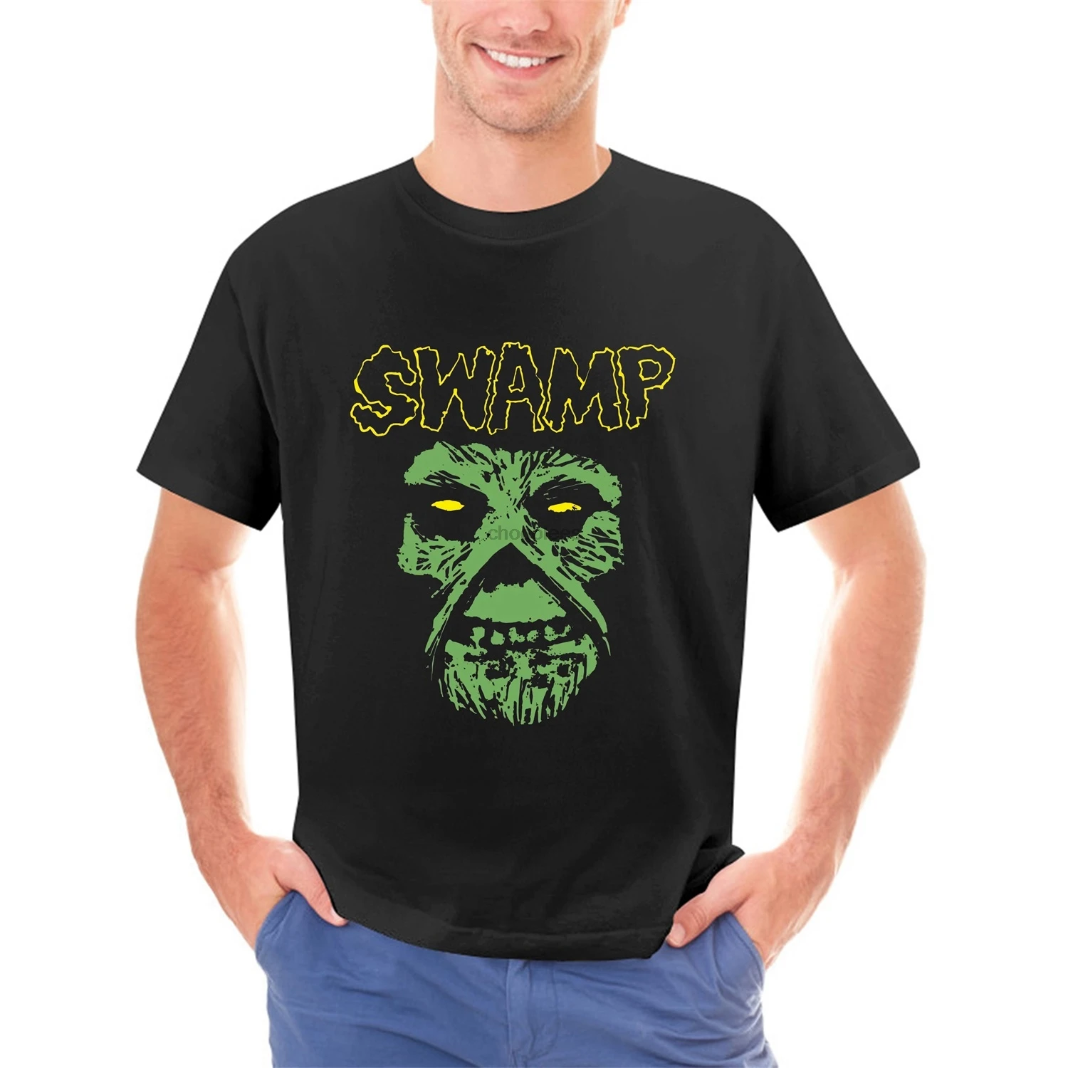 Misfits Parody Swamp Thing John Constantine Best Friend Black T-Shirt Adult Summer Streewear SizeS-3Xl