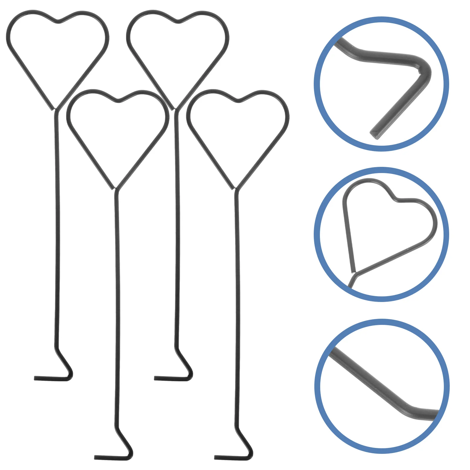 4 قطعة خطاف الفتيل تصميم القلب الحديد مقبض طويل الفتيل قحافة لإطفاء آمنة الروائح الشموع طفاية