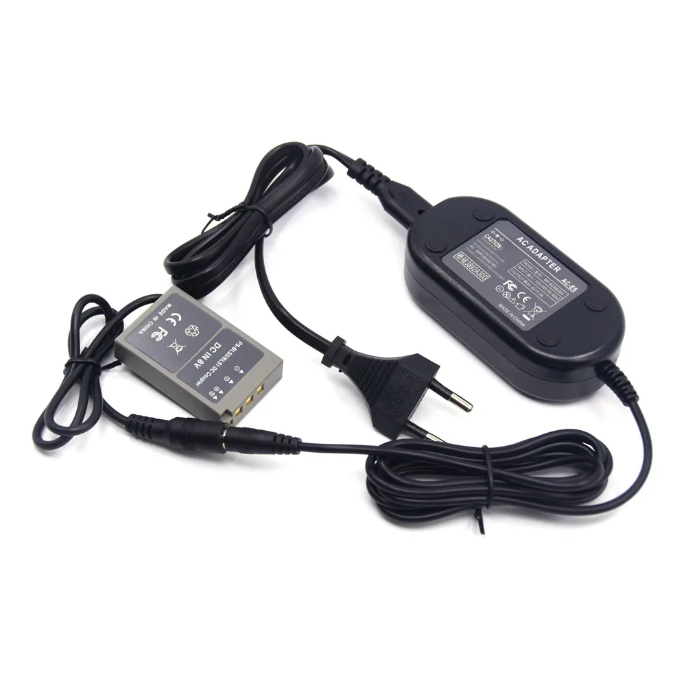 AC-E6 AC Power Adapter Supply + PS-BLS-5 DC Coupler BLS5 Dummy Batter For Olympus E-PL2 E-PL7 E-PM2 E-M10 E-M10 Mark III Camera