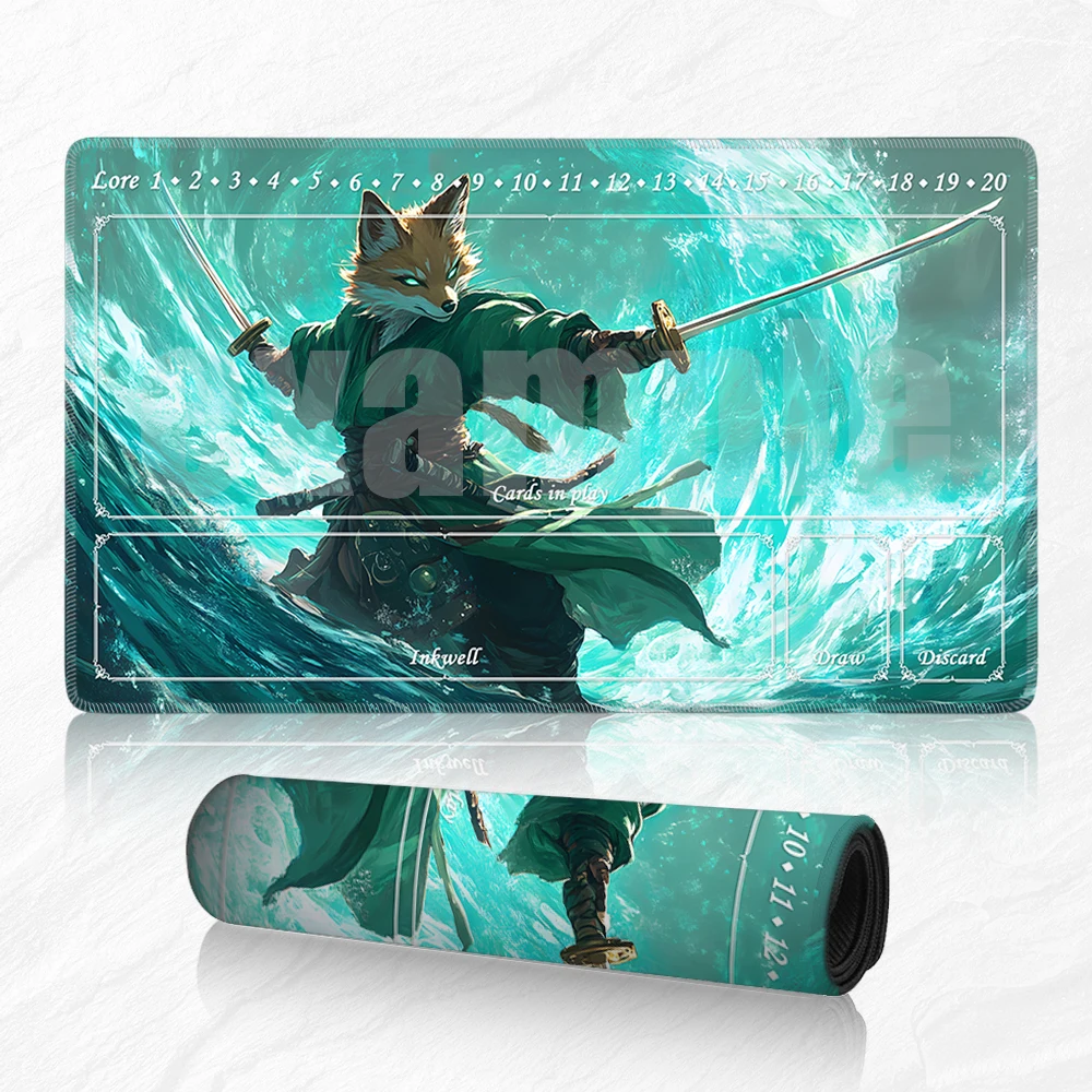 

Lorcana Playmat and Free Storage Bag Size 24X14IN Trading Card Game Protective Mats Scratch-Resistant Durable Mouse Pad 38