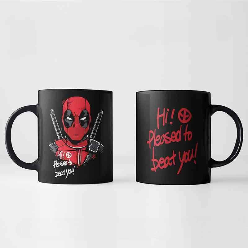 Marvel The Avengers Deadpool Cartoon Creative Trendy Cool Ceramic Coffee Cup Personalized Anime Movie Character Mug Holiday Gift