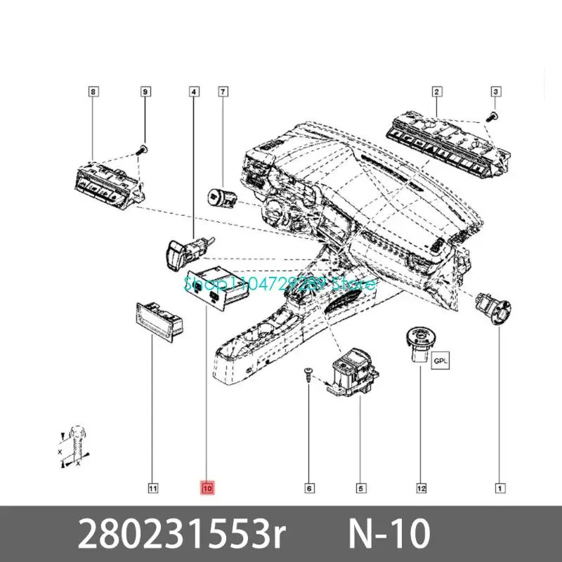 D8KE 33352430 USB Control Unit Input Device Module 280231553R untuk CLIO 2020