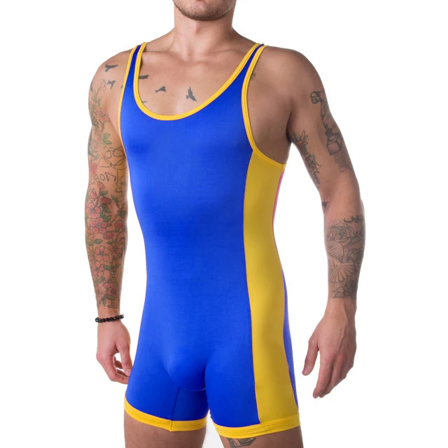 Classic Style Solid Color Wrestling Singlet Bodysuit Leotard Outfit Underwear GYM Sleeveless Triathlon PowerLifting Skinsuit