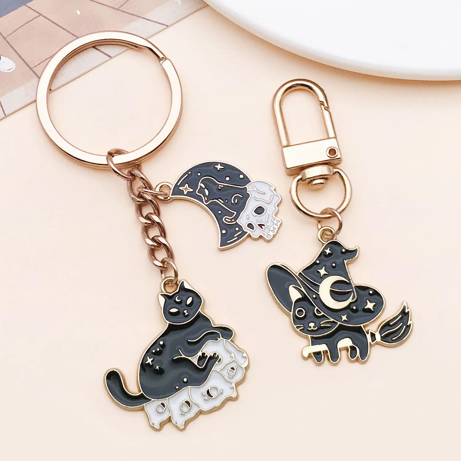 Mixed Gothic Dark Style Cat Series Charms Alloy Pendants For DIY Earrings Necklace Keychain Halloween Jewelry Making Supplies