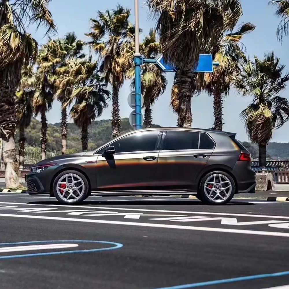 

PET liner Black car wrap Matte Chrome Neon Tungsten vinyl car wrap