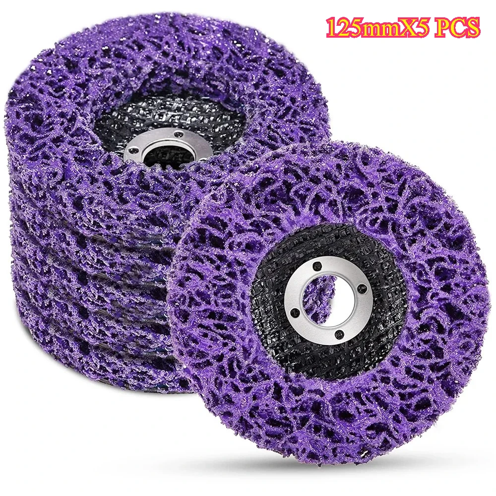 1-5 Stuks 100/115/125 Mm Koraal Schijf Poly Strip Disc Grinder Strip Disc Schurende wiel Verf Roest Verwijderen Schoon Voor Haakse Slijper
