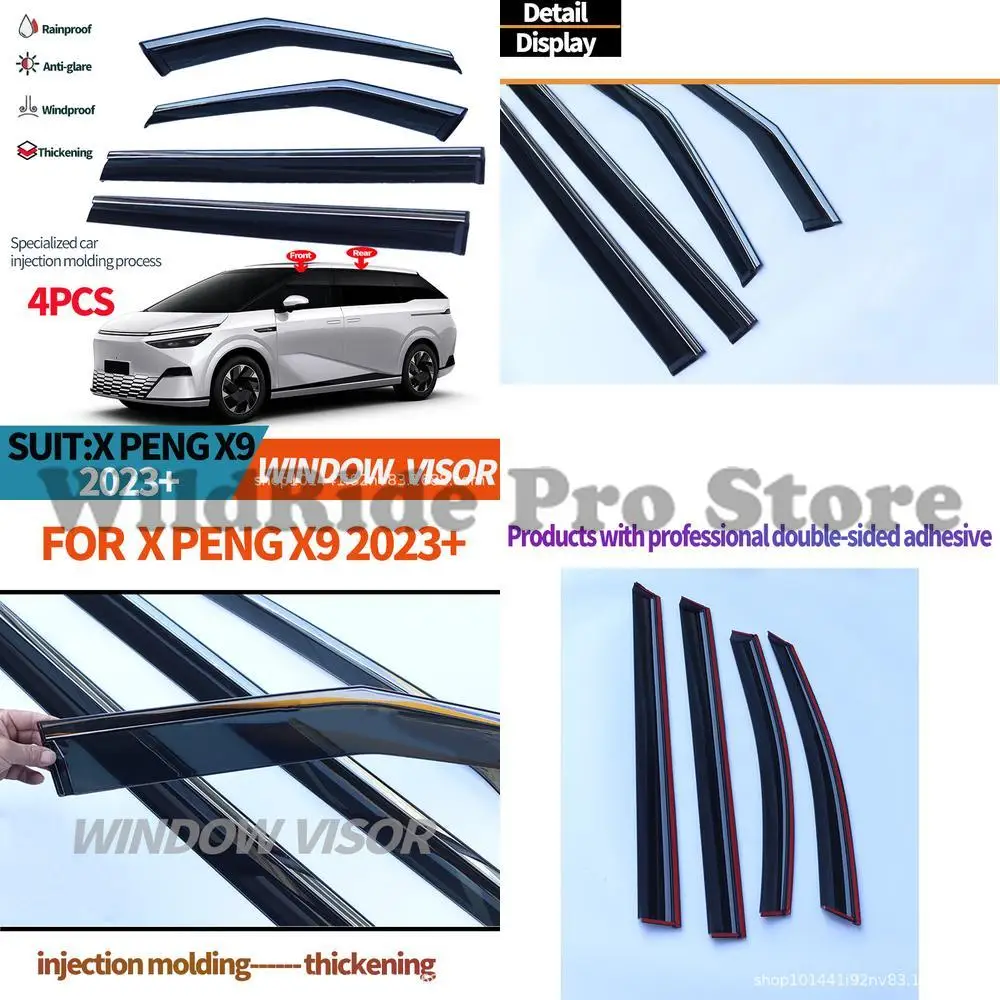 

1 set For XPENG X9 Window Visors Rain Deflectors Sun Shade