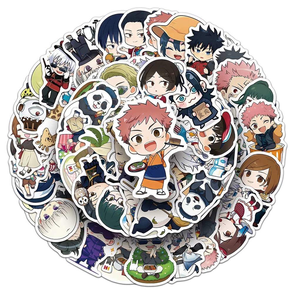 10/30/50PCS Leuke Jujutsu Kaisen Cartoon Stickers Q Versie Anime Decals DIY Telefoon Notebook Gitaar auto Waterdichte Sticker Kid Speelgoed