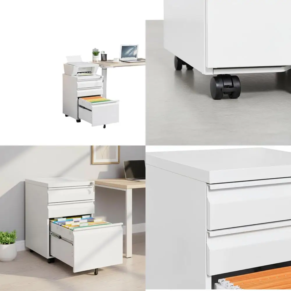 White Mobile 3-Draw…