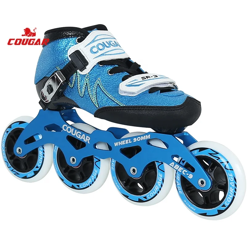 Factory Hot Sale Carbon Fiber Skates Shoes Sr3 Kids White Blue Color  Wholesale Inline Speed Skates Patines