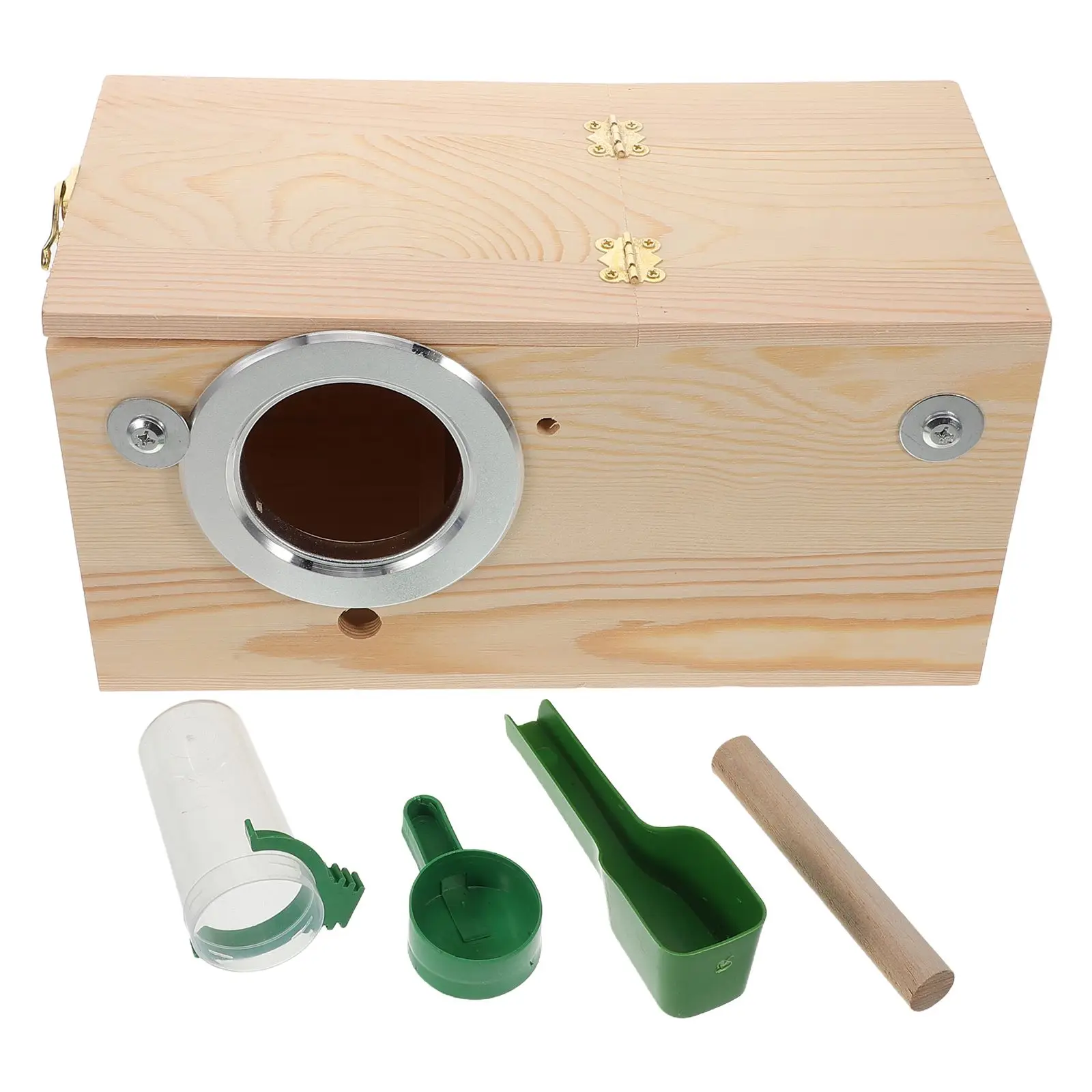 

Parrot Nesting Box Bird House for Window Cage Hanging Conure Breeding Boxes Wooden Case Outdoor Birdcage Nests