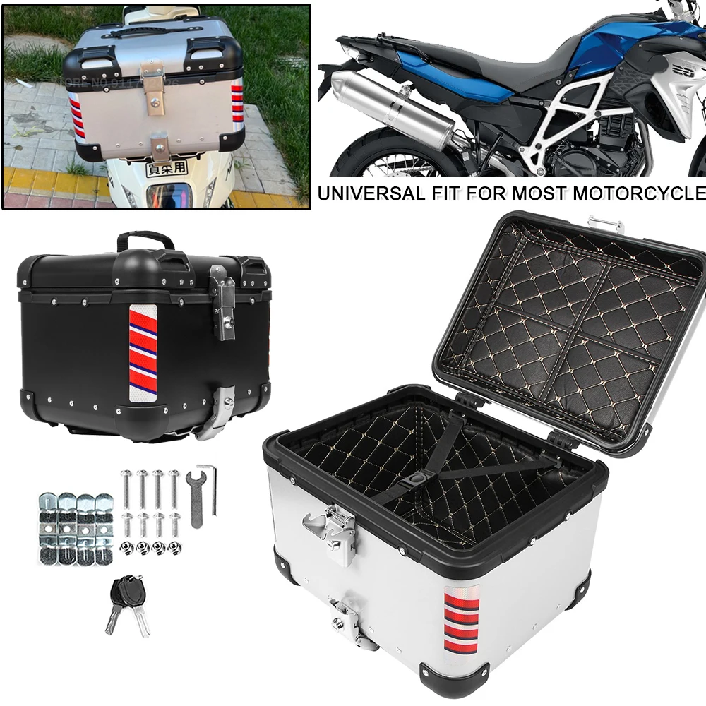 Aluminum Top Case 40L 45L Universal Tail Box For BMW R1250GS F850GS For Honda For ADV160 ADV150 For Forza 750 Retro Pedal Bikes