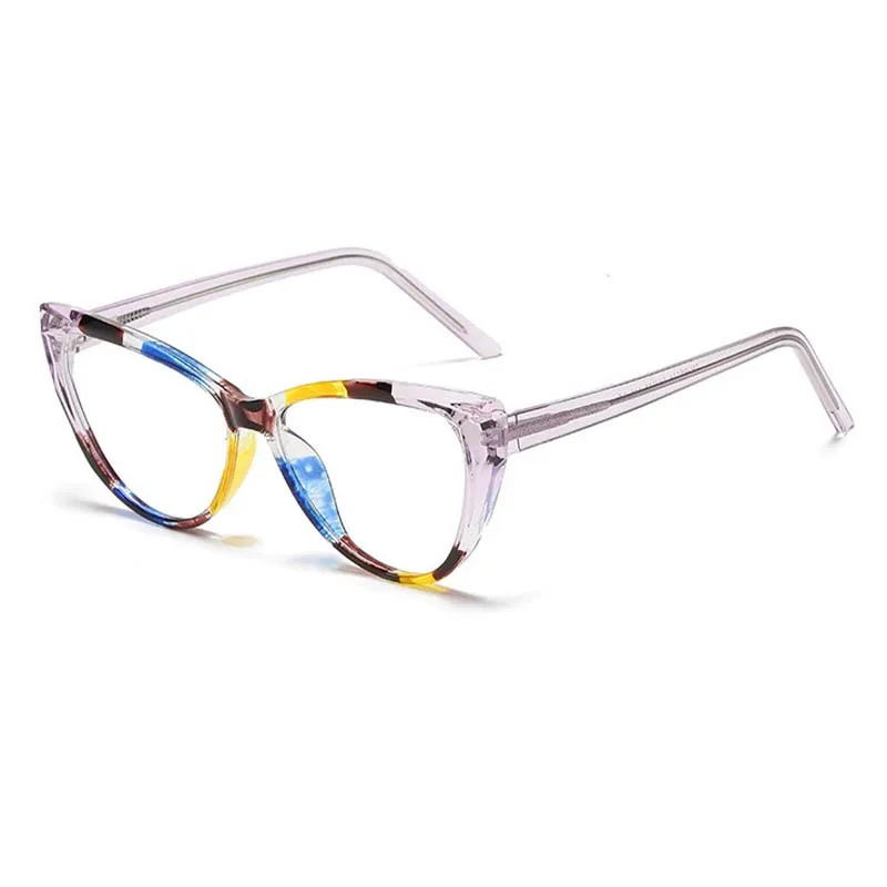 54719 Trendige blaues Licht blockierende Retro-Brille TR90 Anti-Strahlungs-Brille Damen transparente Modebrille