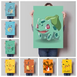 Minimalistyczny Pokemon obraz ścienny na płótnie Pikachu Bulbasaur Squirtle Charmander wystrój pokoju plakaty i druki obraz na ścianę