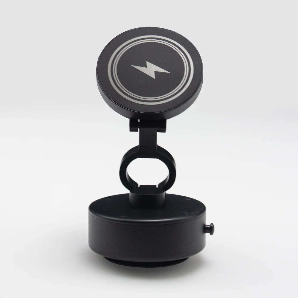 Hot Sale Vacuum Suction Cup Magnetic Wireless Charger Car Phone Holder 360 Degree Rotating Foldable Mobile Phone Holder