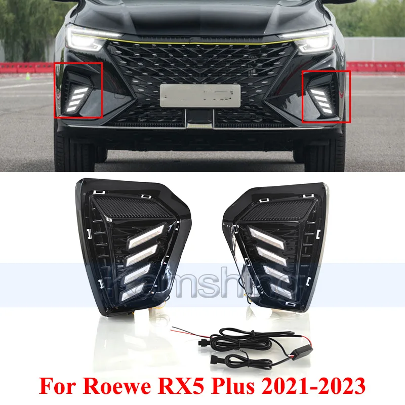 

Kamshing 1pair LED Daytime Running Light For Roewe RX5 Plus 2021-2023 Modified DRL Day Light Foglamp Fog Lamp Turn Signal Light