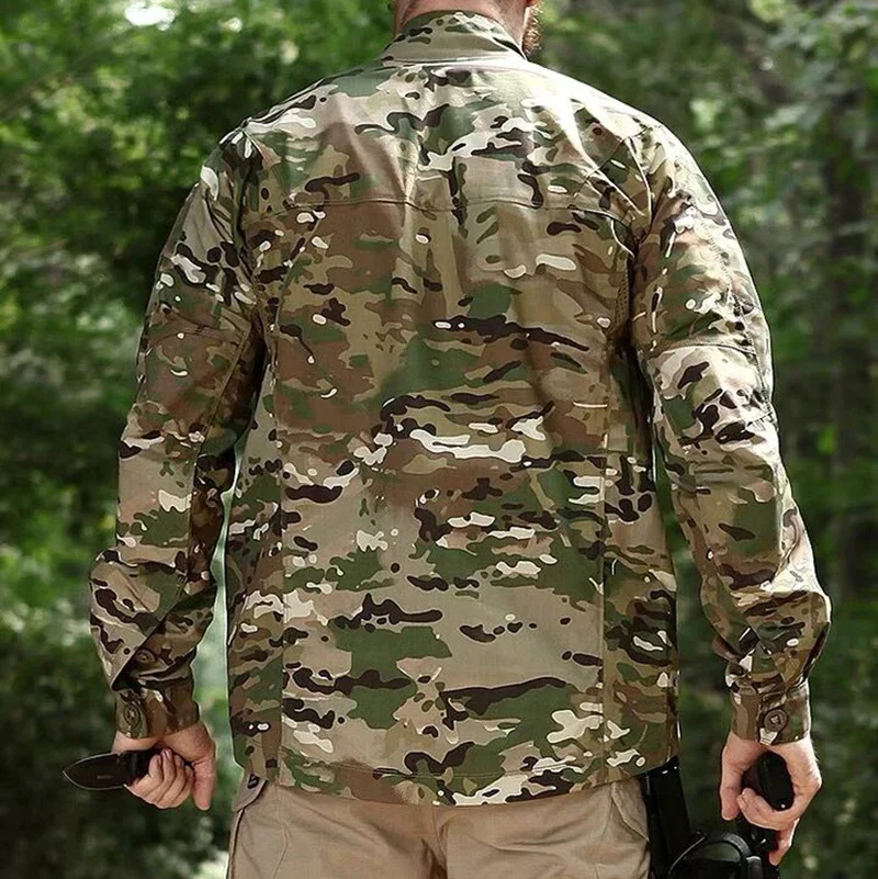 Newest Tactical Long Sleeve Shirt Military Soldiers Uniform High Quality Multi-Pockets Cargo Shirts Camouflage Clothes