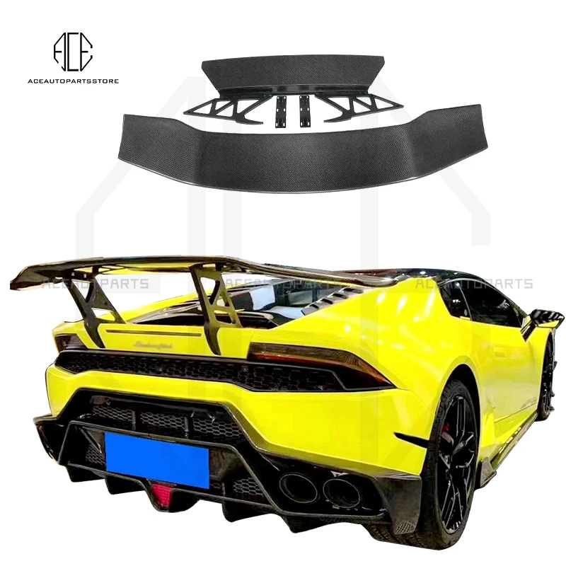 Real Carbon Fiber Car Rear Wing Trunk Lip Spoilers For Lamborghini Huracan LP580 LP610 EVO 2014-2023 Body Kit