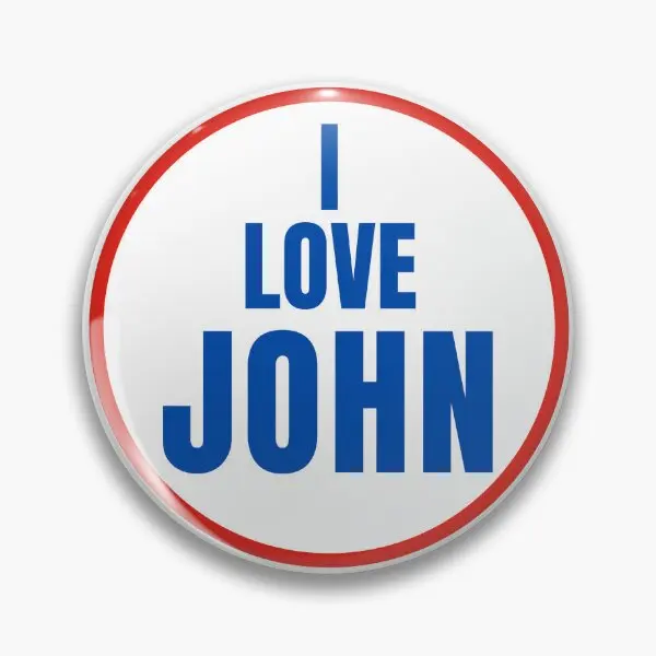 I Love John Vintage Beatles  Soft Button Pin Collar Creative Clothes Jewelry Metal Brooch Cartoon Gift Cute Funny Badge Women