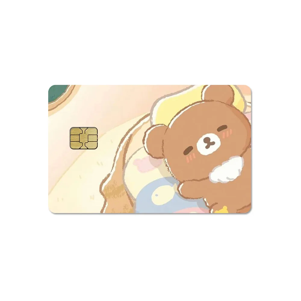 Cartoon-Kreditkarten-Skin Rilakkuma Niedliche Kawaii Kiiroitori Matte Aufkleber für VISA JCB Mastercard Andere IC-Bankkarten Dekoration Geschenke – Detail 5
