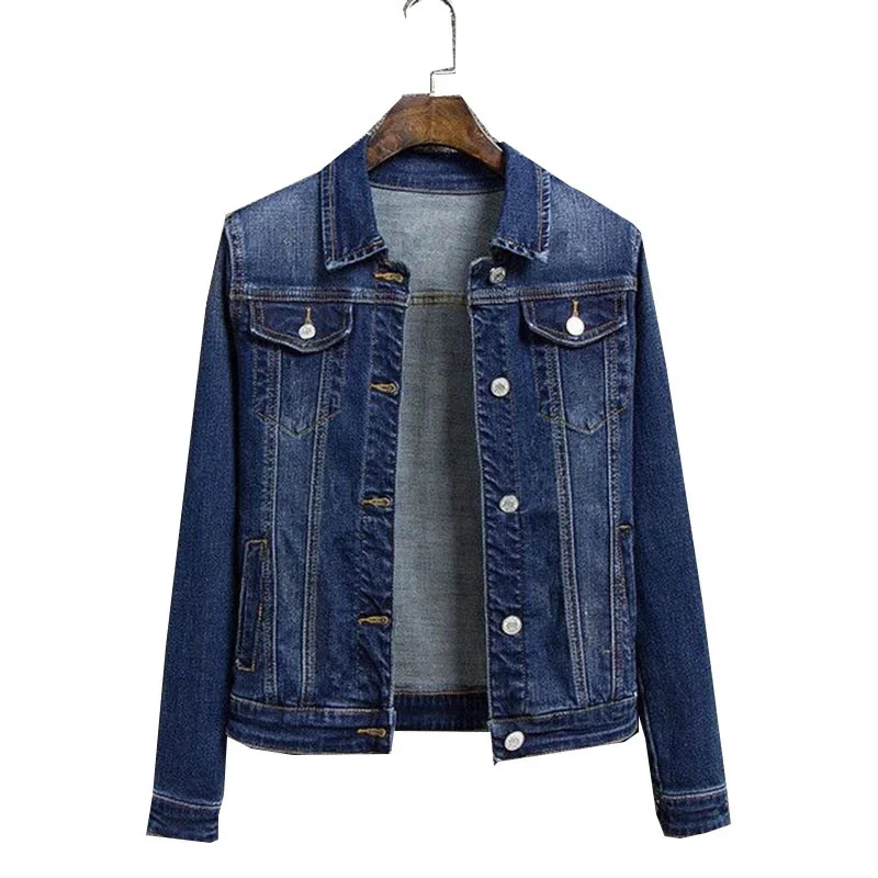 

2024New Fashion Spring Autumn Women Denim Jacket Loose Casual Jeans Female Outerwear Single Breasted Cowboy Ladies Overcoat Tops