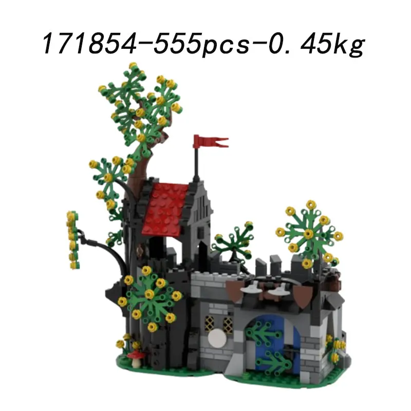 تجميع الجسيمات الصغيرة بناء الالعاب العملاقة MOC-232547 القرون الوسطى مدينة بناء منزل سحري قلعة الغابات لعبة مجسمة الديكور