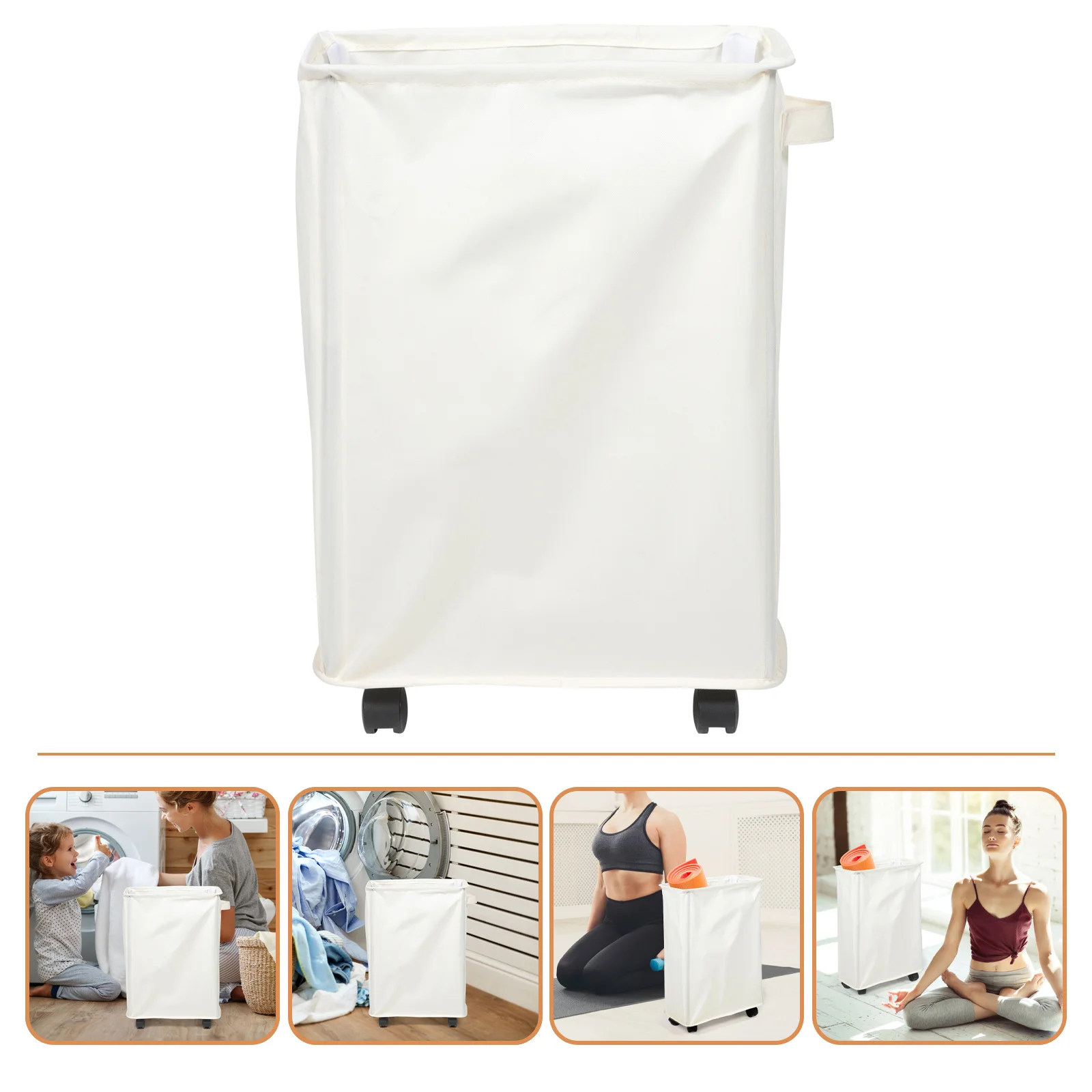

Slim Laundry Hamper Narrow Oxford Cloth Rolling Laundry Basket Handle Collapsible Dirty Clothes Storage Bin with Wheels