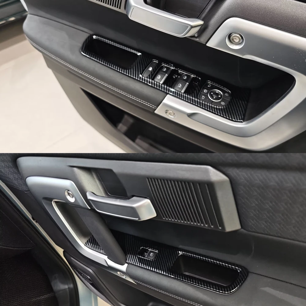 

Для Jaecoo J7 2025 2026, углеродное волокно, автомобильная оконная панель управления, аксессуары, внутренняя защитная рамка, стильные наклейки