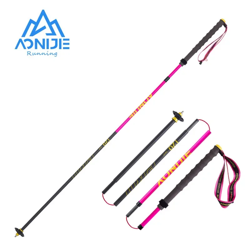 

AONIJIE-Carbon Fiber Folding Trekking Pole, Lightweight Walking Stick for Mountaineering, Cross-country, E4214, 1Pair