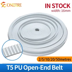 High Quality T5 PU open belt T5 timing belt T5 16MM white Polyurethane with steel core belt width 16mm