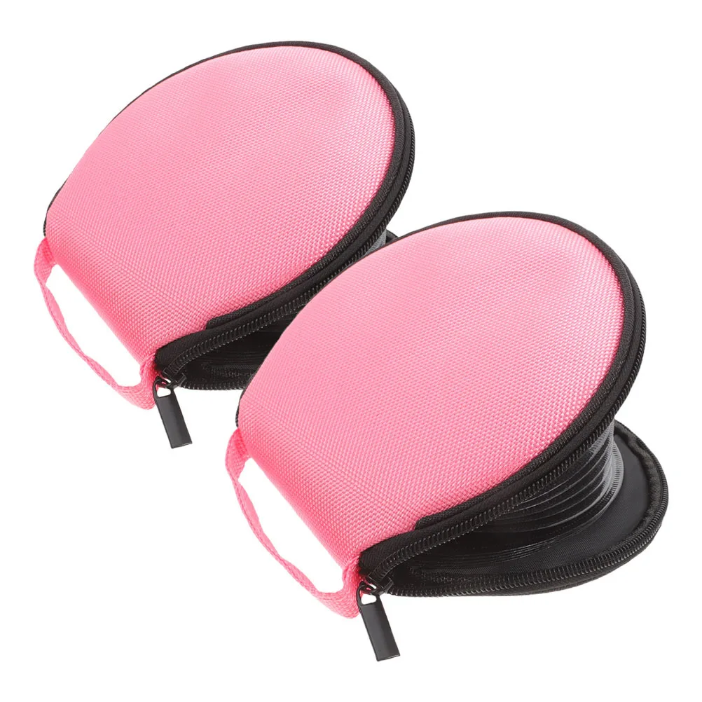 

2Pcs Large Capacity Cd Storage Pouch Oxford Cloth Disc Case for Car Home Travel Protection Pink Disc Organizer