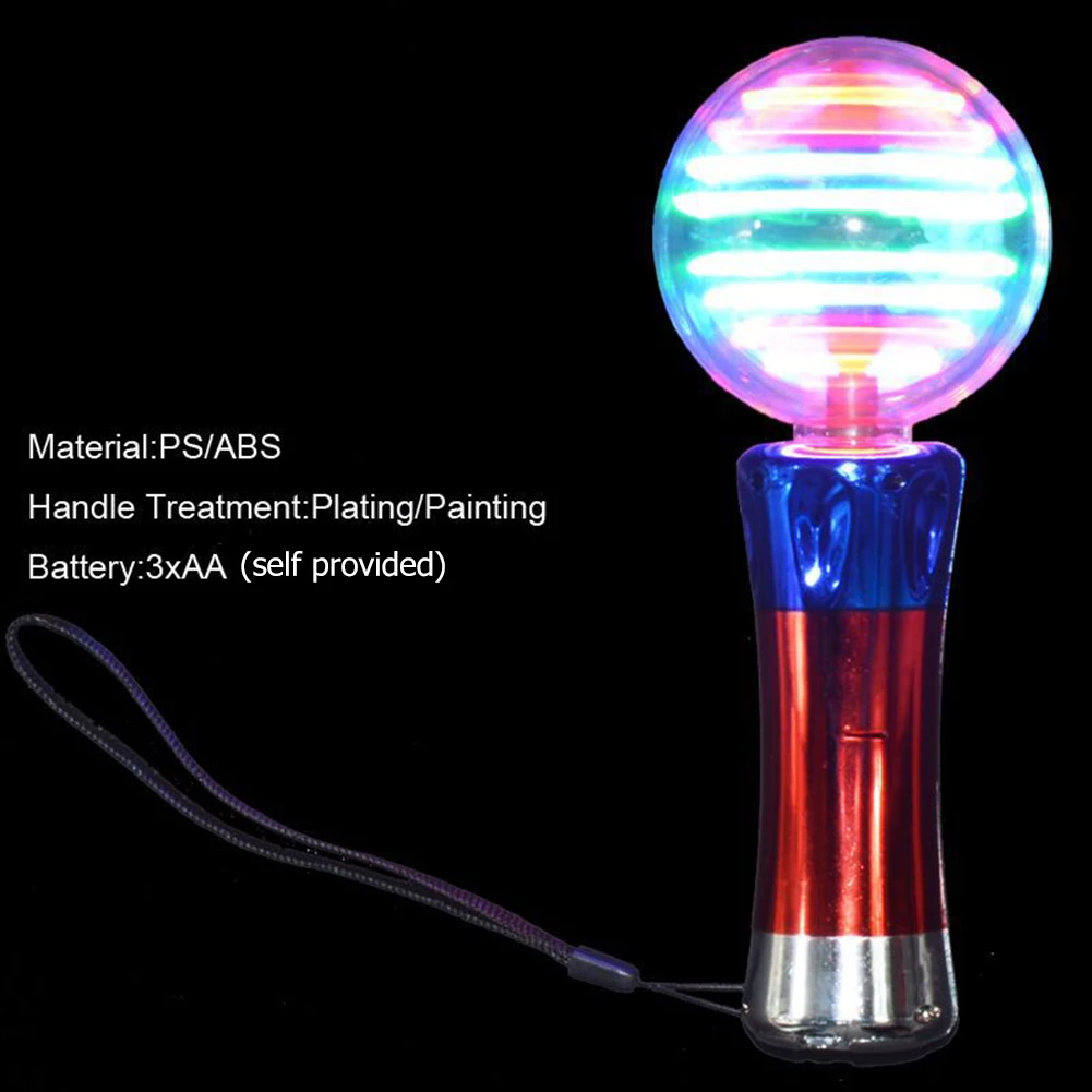 7.8인치 회전 LED 점멸 막대 콘서트 생일 파티 선물 라이트업 매직 볼 장난감 막대 교실 상품 (남아 및 여아용)