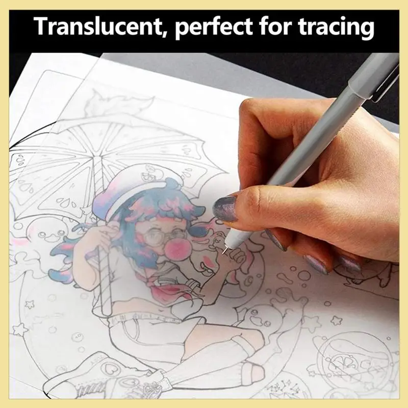 Кальцевая бумага TTKK-A4, 200 листов, калька 63 GSM, техническая калька формата А4 для рисования, скрапбукинга, рисования