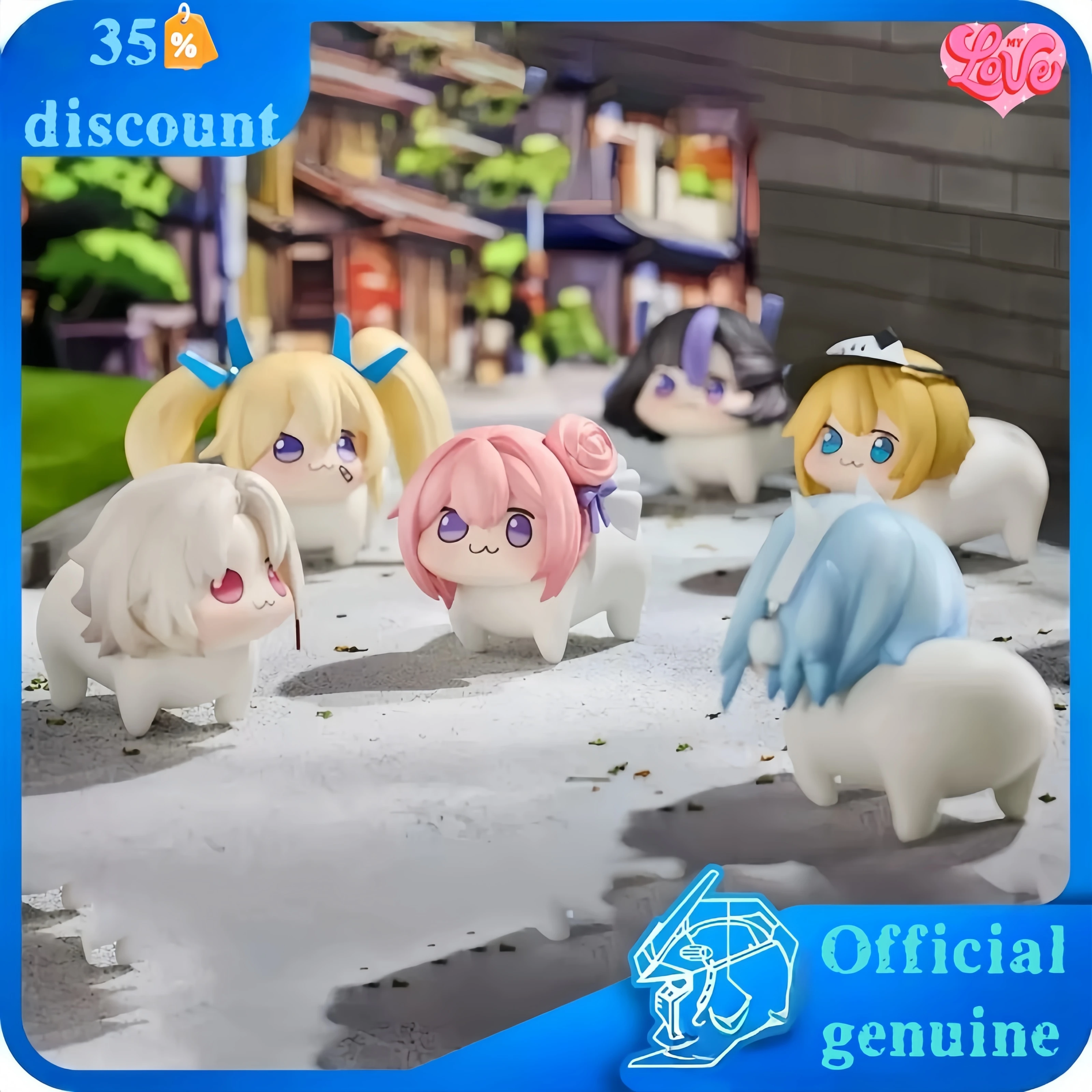 

NIKKE Goddess of Victory Doro Chibi 6pcs Figure Set - Car Dashboard Decor, Trendy Anime Collectible for Fans