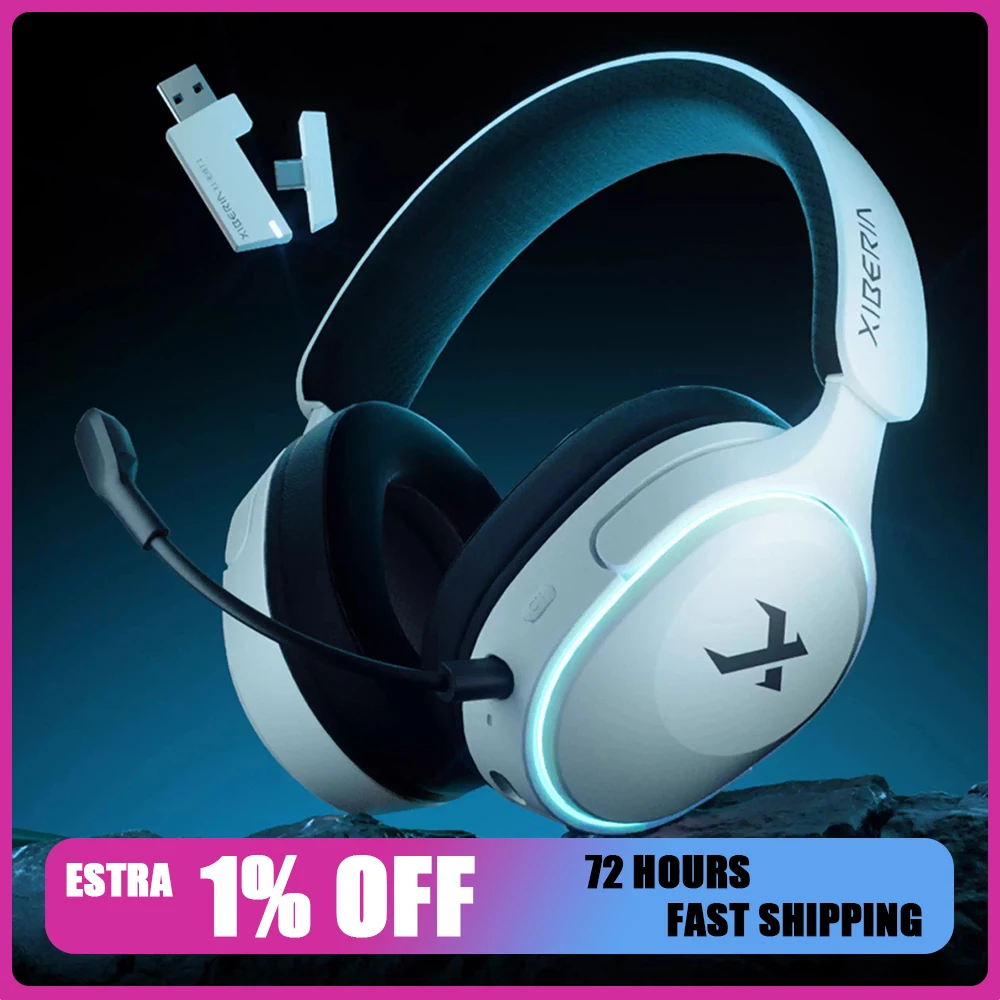 

Siberia X1 Wireless 7.1 Esports Headset XiberiaxC Media Chip Four Mode All Platform Connection Headset For Pc Accessoriess Gifts