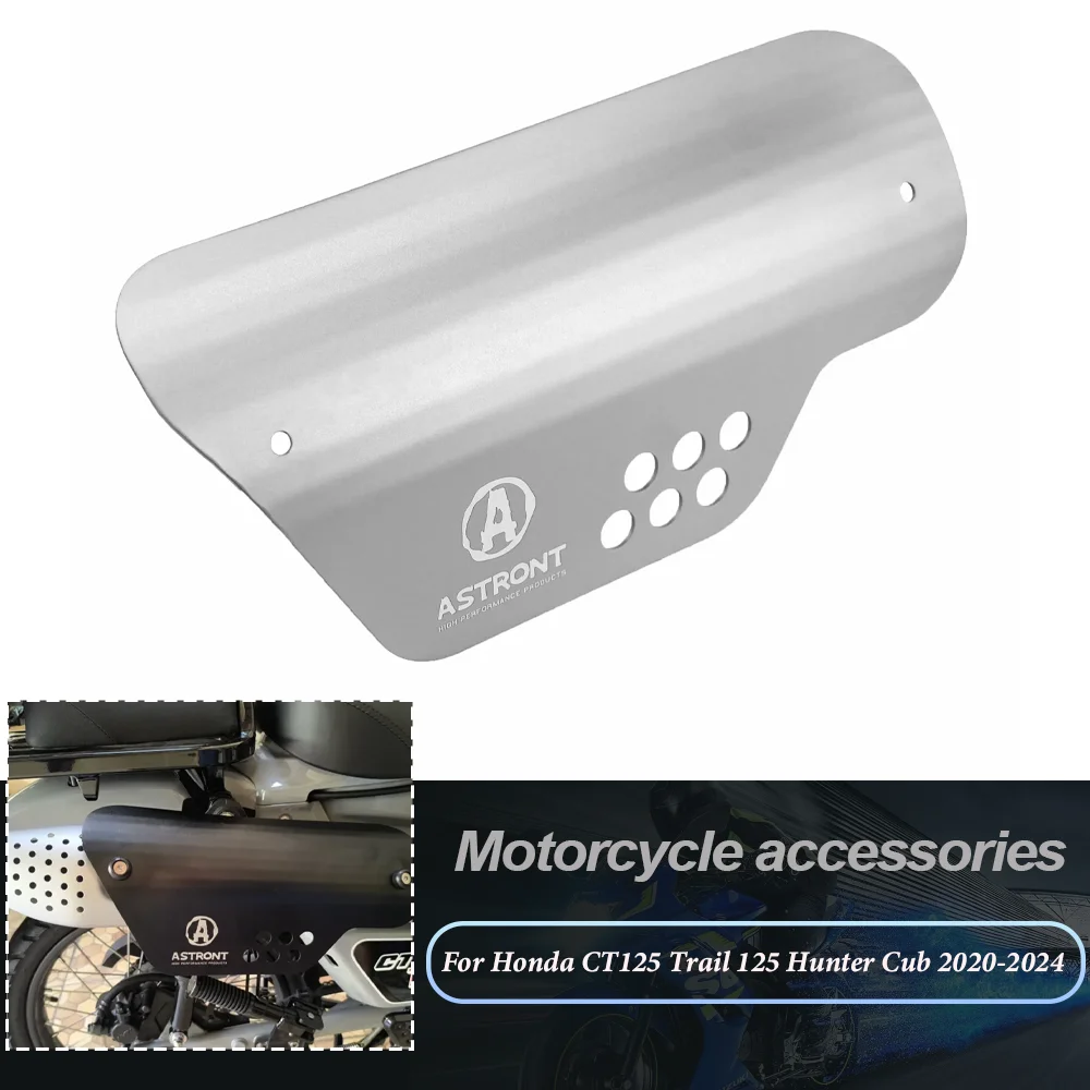 

For Honda CT125 CT 125 CT-125 Trail 125 Hunter Cub 2020 2021 2022 2023 2024 Motorcycle Exhaust Heat Shield Guard Cover Aluminum