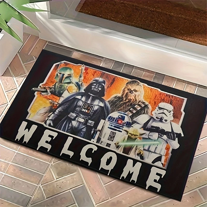 MINISO Disney Star Wars Welcome Mat Indoor Outdoor Decorative Rug 100% Polyester Home Carpet Bathroom Bedroom Kitchen Doormat