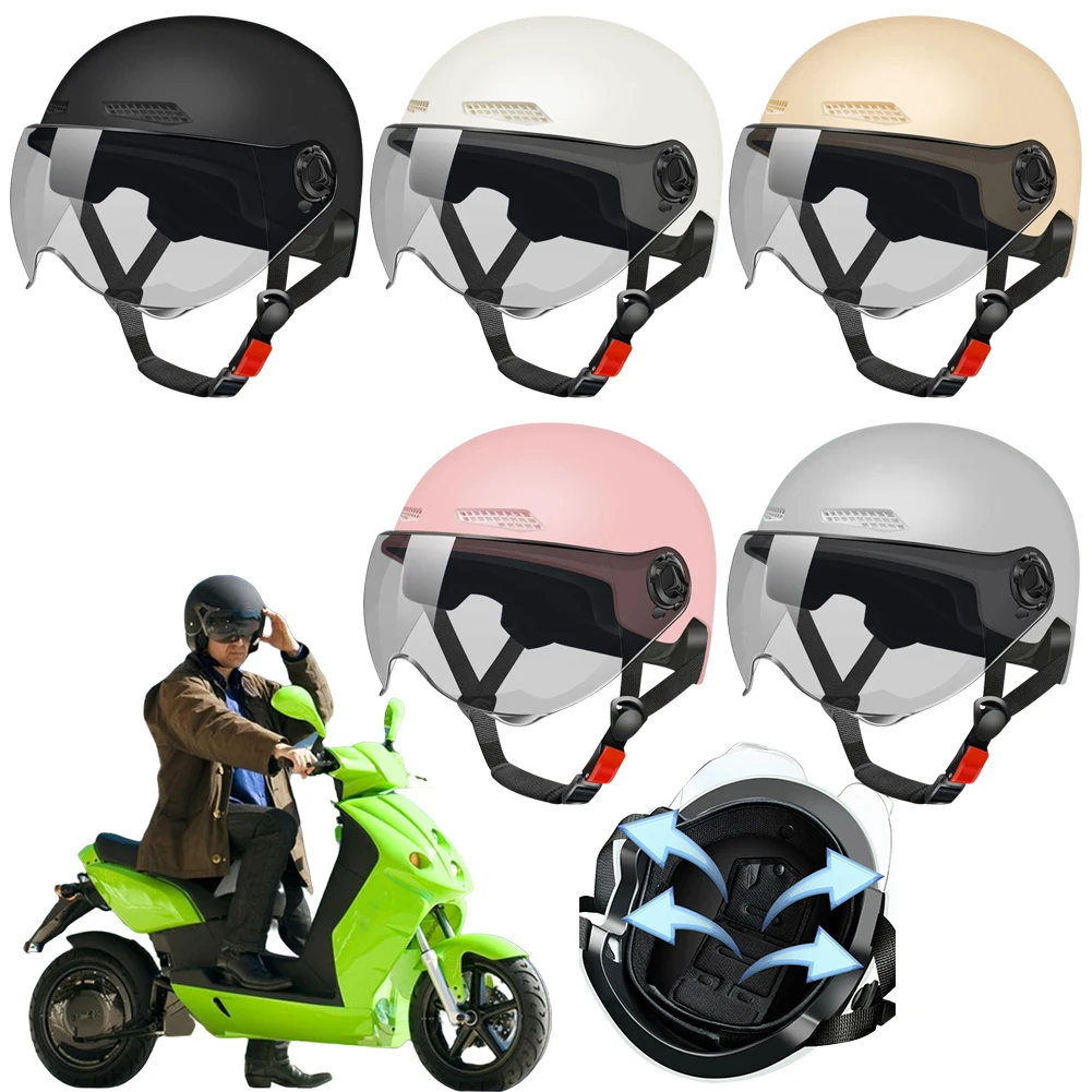 Electric Bike Helmet Cycling Safety Helmet Adjustable Lightweight Bicycle Helmet Breathable Detachable Lining for Summer