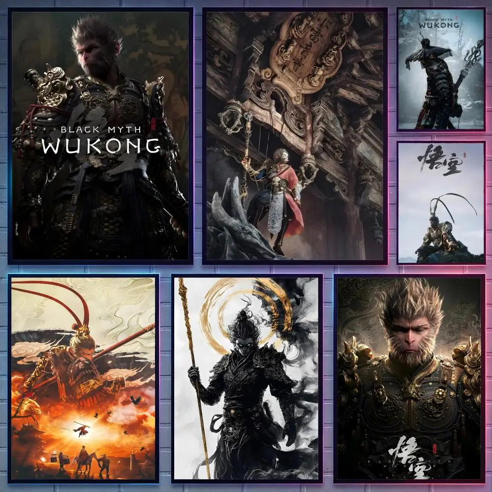 game Black Myth: Wukong Poster HD Poster Anime Aesthetic Wall Art For Game Anime Lovers Bedroom Gaming Room Decor Ideal Gift
