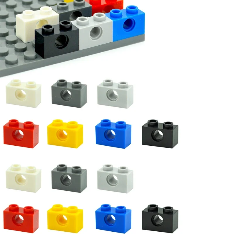 MOC-Briques de construction perforées avec trou, pièces d'assemblage de particules, bricolage technique, jouets compatibles avec 3700, 30 pièces, 1x2