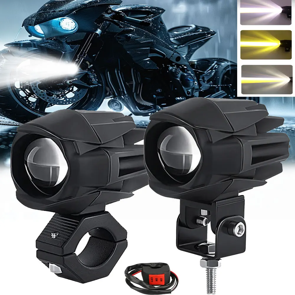 

Led Motorcycle Headlight Fog Lamps Projector Additional LED Auxiliary Lighthouse Front for Electric Scooter Off Road 4X4 SUV UTV