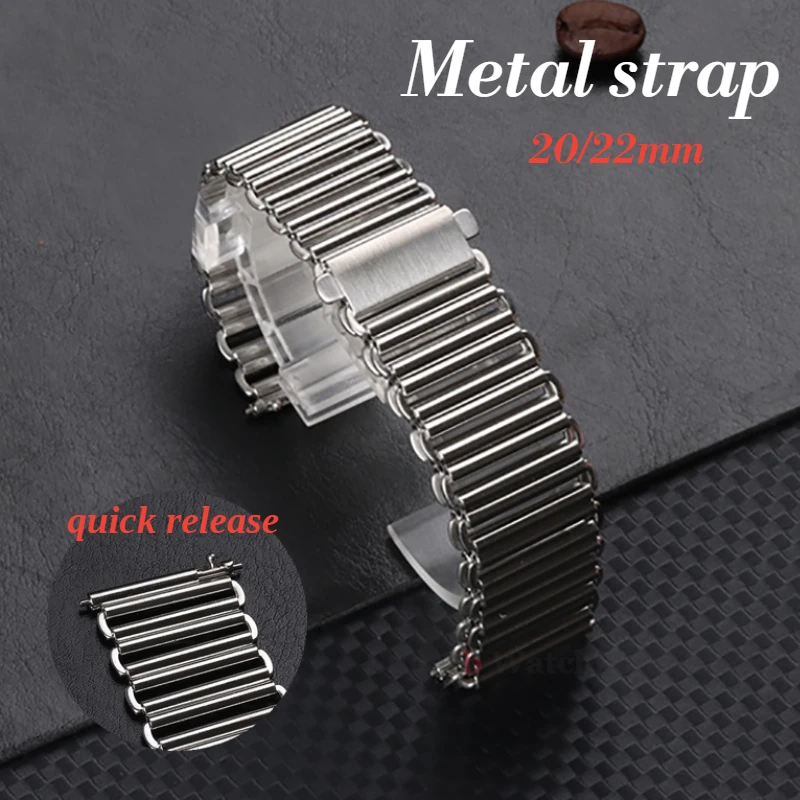 20mm 22mm Universal Metal Alpine Loop Watchband Quick Release Watch Band Mesh Stainless Steel Strap Bonklip Bracelet