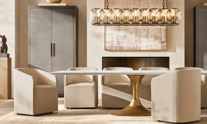 ！@Modern Luxury Travertine Marble Console Table Slate Dining Room Stone Rectangular Dining Tables