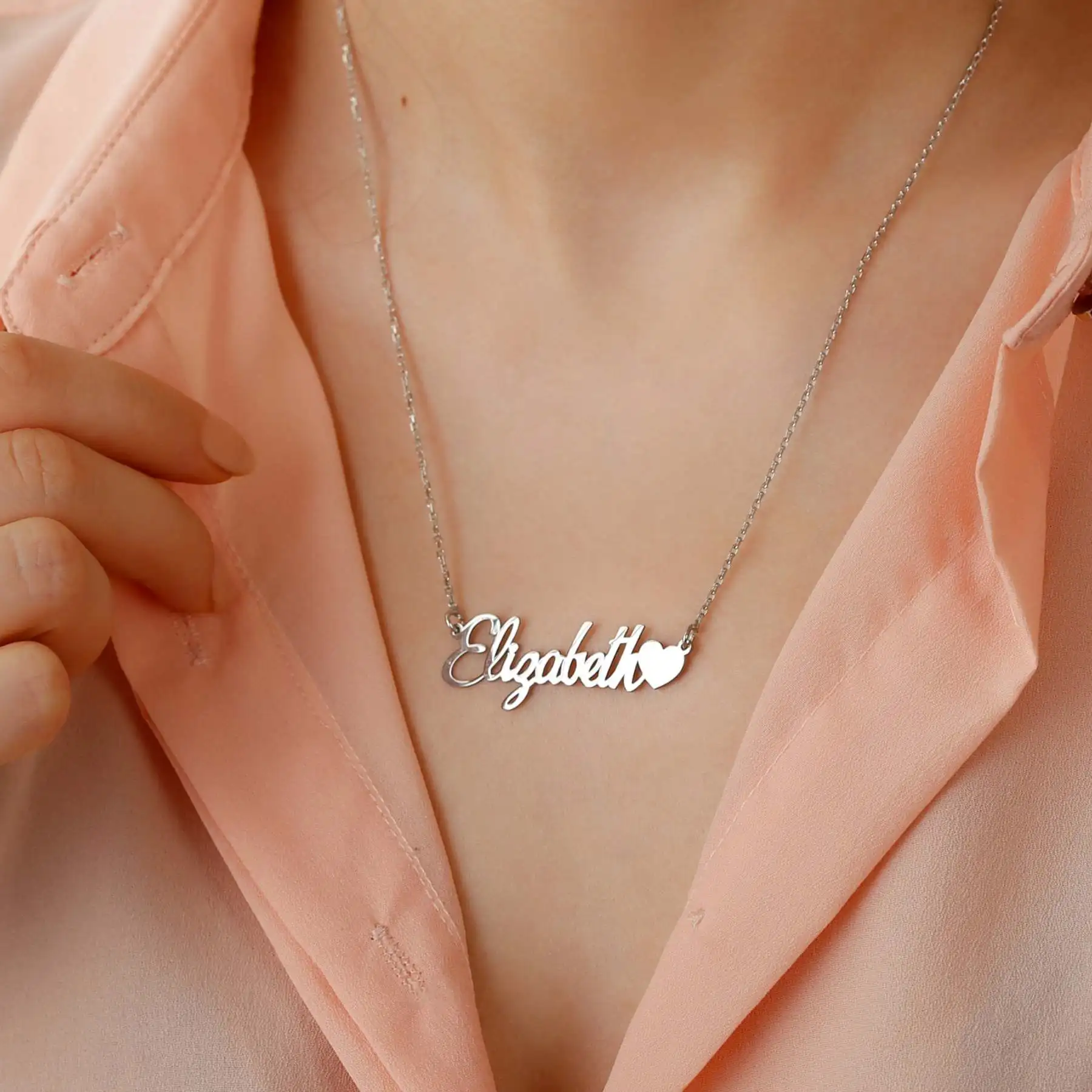 Personalized name necklace silver, Dainty name necklace,Your name necklace,Name necklace for mom, gift for her,Bridesmaid gifts,