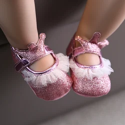 2023 Summer Fashion Newborn Pink Baby Shoes Non-slip Cloth Bottom Shoes Girl Elegant Breathable Leisure Baby First Walking Shoes